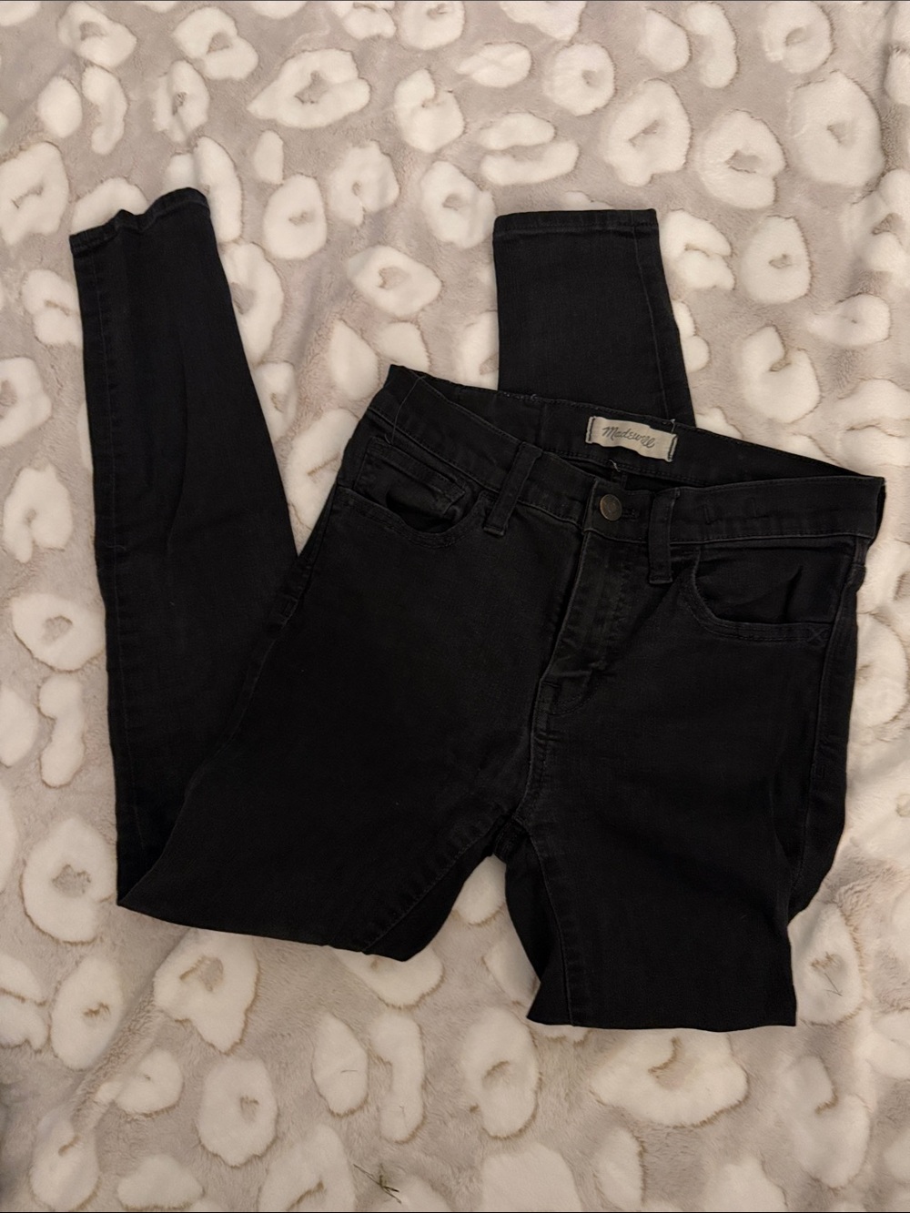 Madewell Black Washed Skinny Jeans L13